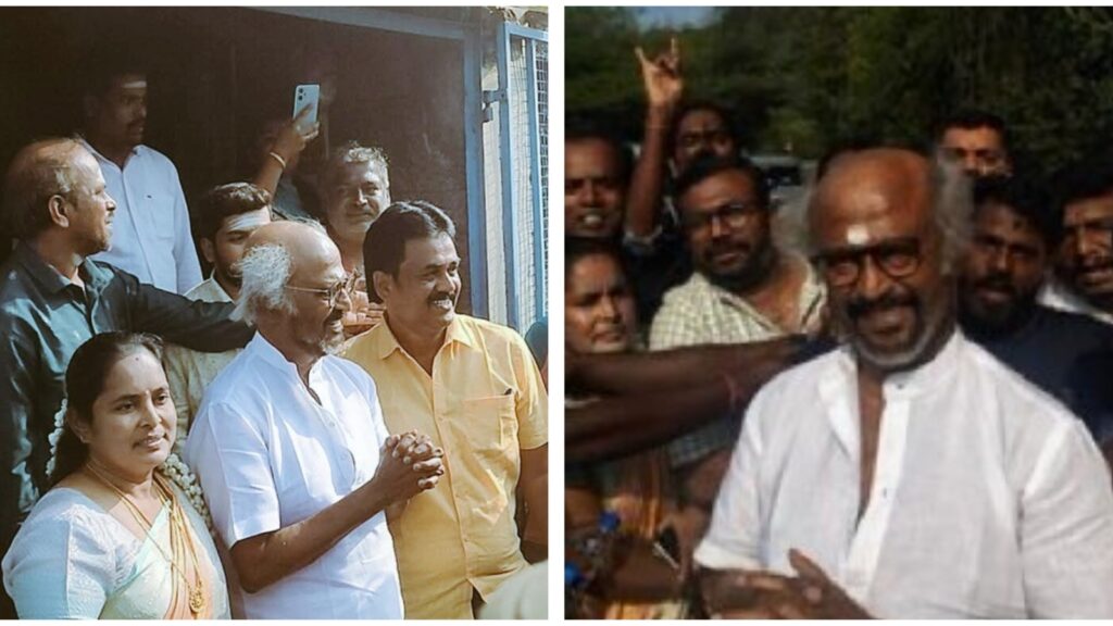 Rajinikanth makes a quick stop at local temple on his way to Jailer 2 shoot, greets fans. Watch