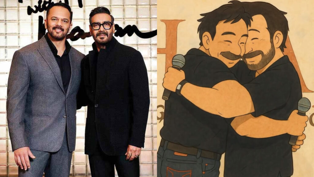 Rohit Shetty’s Ghibli-style birthday wish for ‘big brother’ Ajay Devgn has fans calling them ‘favourite duo’. Watch | Bollywood
