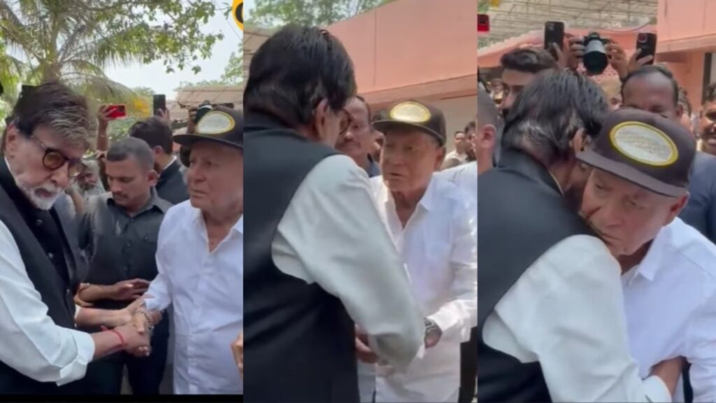 Salim Khan’s face lights up as Amitabh Bachchan rushes in to meet him at Manoj Kumar’s funeral. Watch | Bollywood