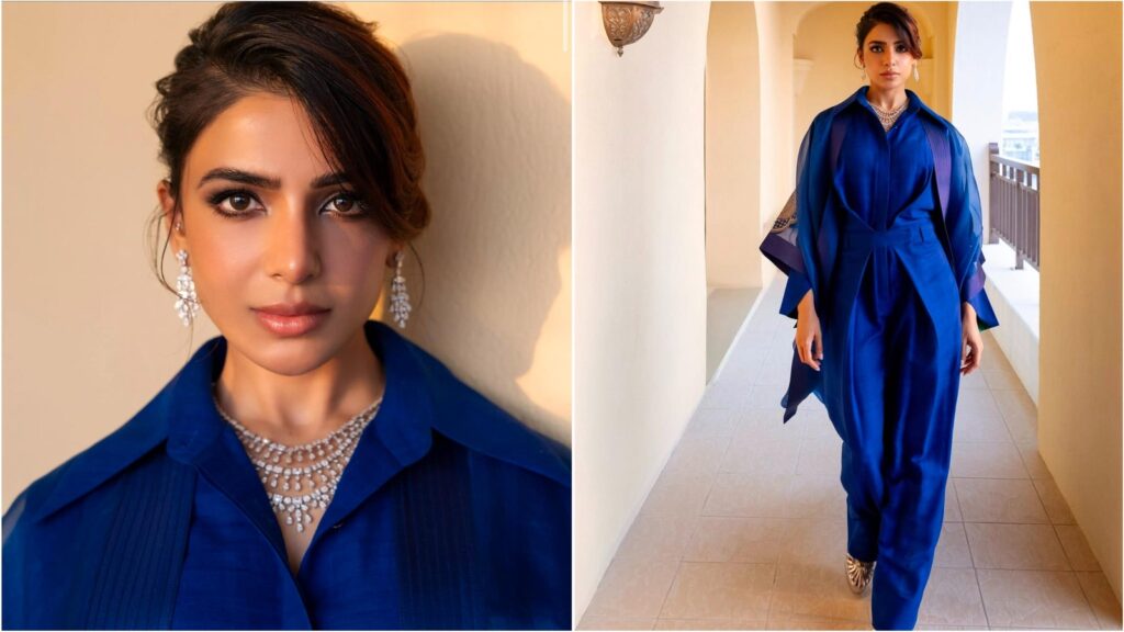 Samantha Ruth Prabhu serves major face card goals in dreamy all-blue ensemble. See pics | Fashion Trends
