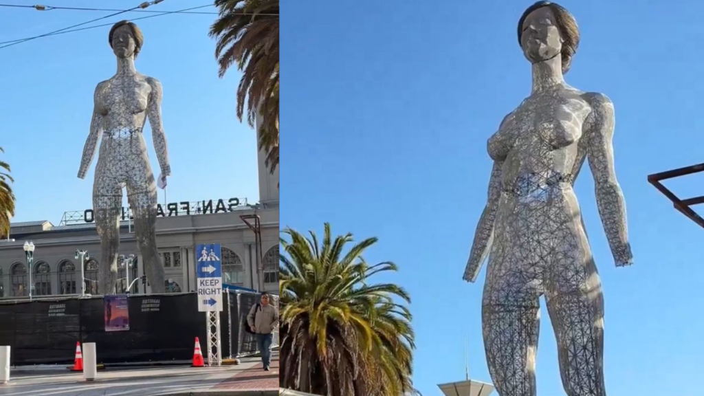 San Francisco installs 45-foot-tall nude woman sculpture ‘R-Evolution’: ‘She stands strong’ | Trending