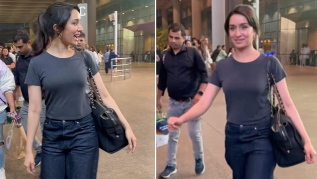 Shraddha Kapoor makes simple wardrobe essentials look classy with her chic black top, wide-legged denims. Watch | Fashion Trends