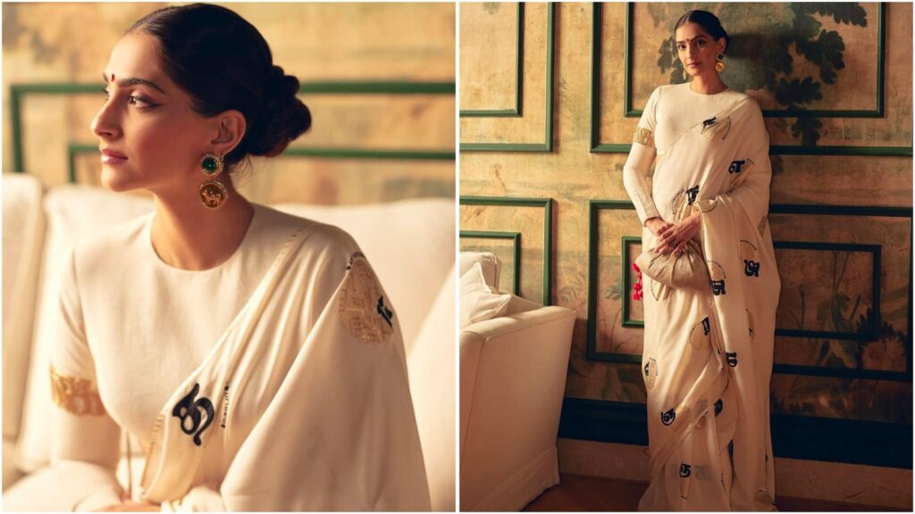Sonam Kapoor shows up in stunning backless blouse and Tamil script saree at Masaba Gupta’s store launch. See glam pics | Fashion Trends