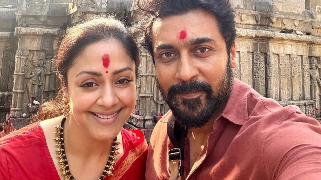 Suriya, Jyotika head on a spiritual trip to sacred shakti peethas in Kolhapur; light diyas together. See pics