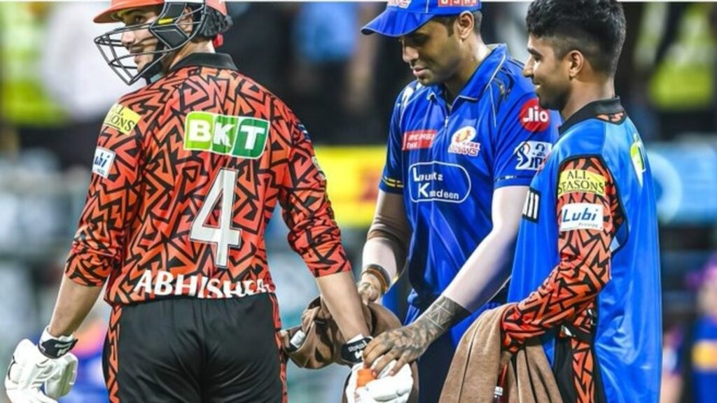 Suryakumar Yadav checks Abhishek Sharma pockets for another note during MI vs SRH clash in IPL 2025: Watch