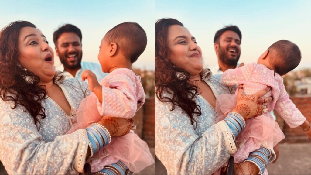 Swara Bhasker-Fahad Ahmed can’t stop giggling as they hold daughter Raabiyaa in their arms, celebrate Eid with family | Bollywood
