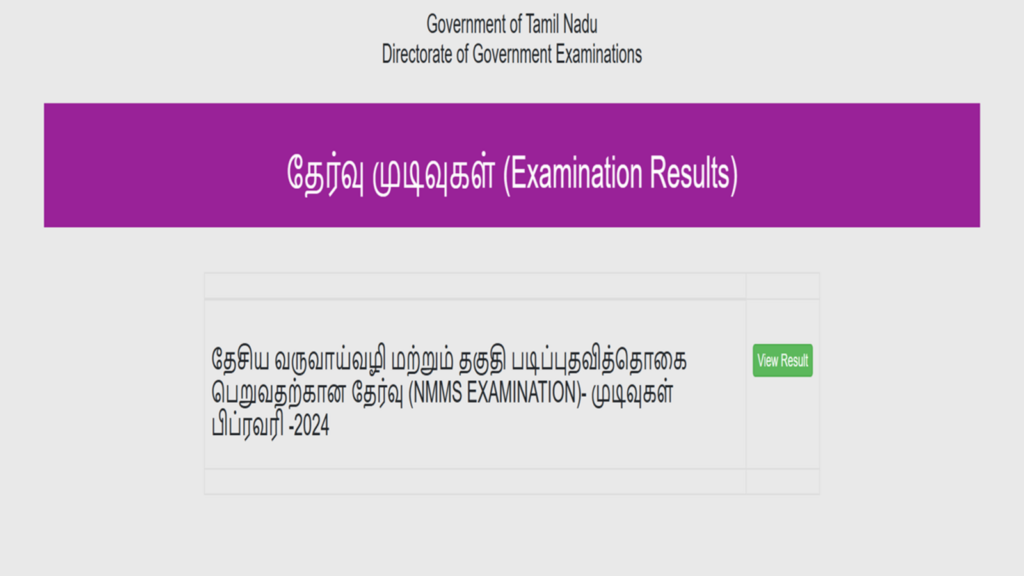 TN NMMS Result 2025 for Feb exam out at dge.tn.gov.in, direct link and how to check here