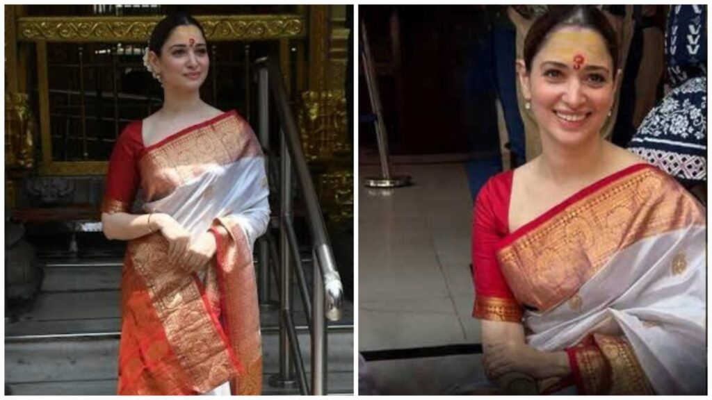 Tamannaah Bhatia’s gorgeous saree for Babulnath temple visit was given to her as temple prasad: Details here | Fashion Trends