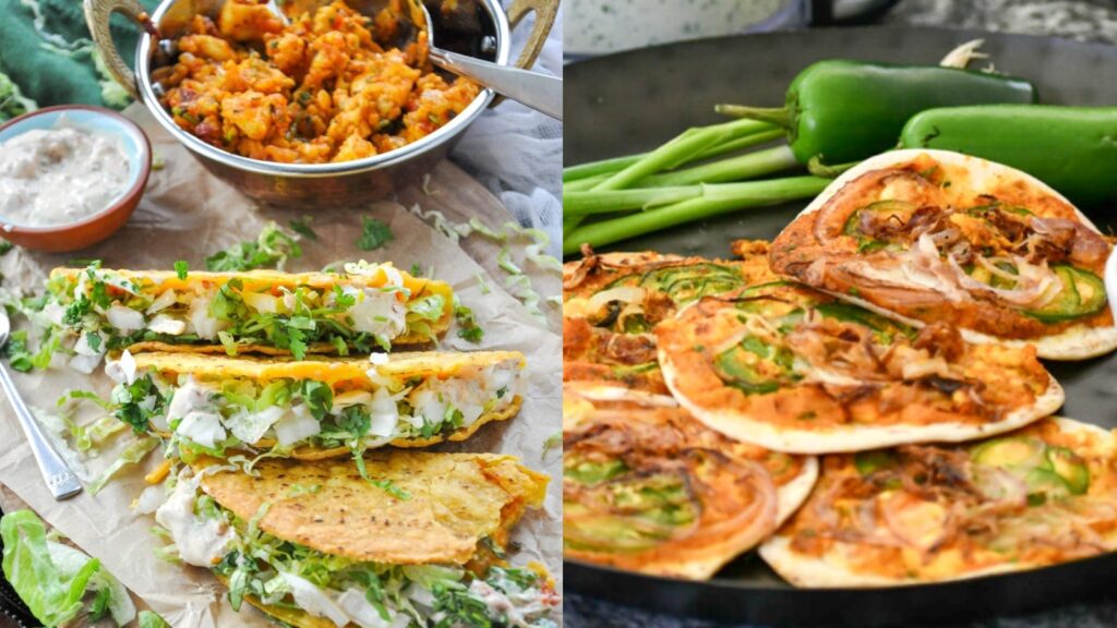These high-protein, desi smashed masala paneer tacos are the perfect Navratri snack