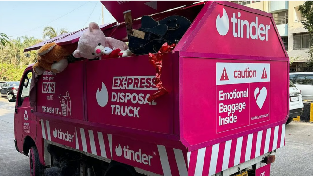 Tinder’s ‘ex-press disposal truck’ lets you toss emotional baggage in style, internet says ‘memories bhi daal skte hai?’