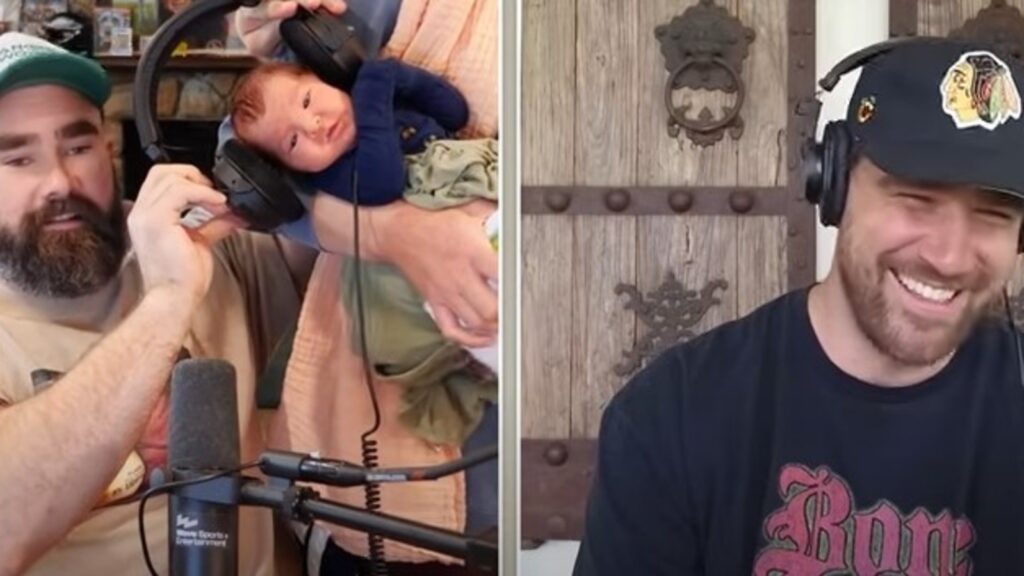 Travis Kelce has the sweetest reaction to brother Jason, wife Kylie’s newborn, ‘Hey little muffin’