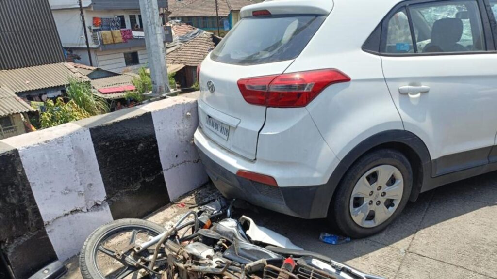 Trio flung off Mum-Goa flyover as speeding car hits their bike; 1 dead | Mumbai news