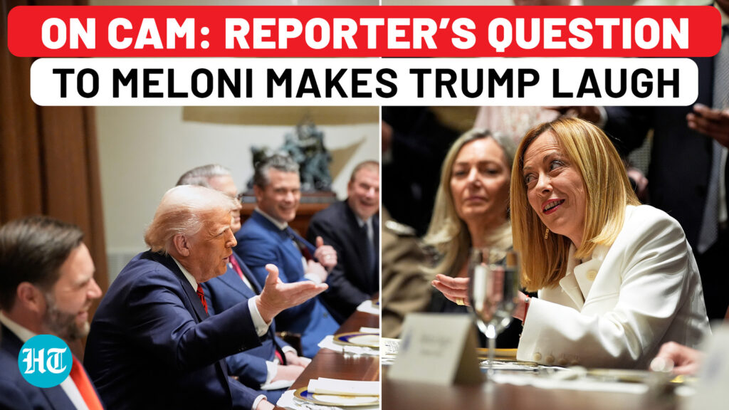 Trump bursts into laughter after reporter asks Meloni ‘anti-tariff’ question: ‘It can only be her’