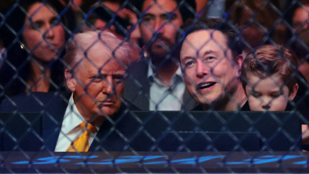 UFC 314 in photos: Trump receives roaring welcome, MAGA cheers as Elon Musk brings ‘Little X’ at grand event