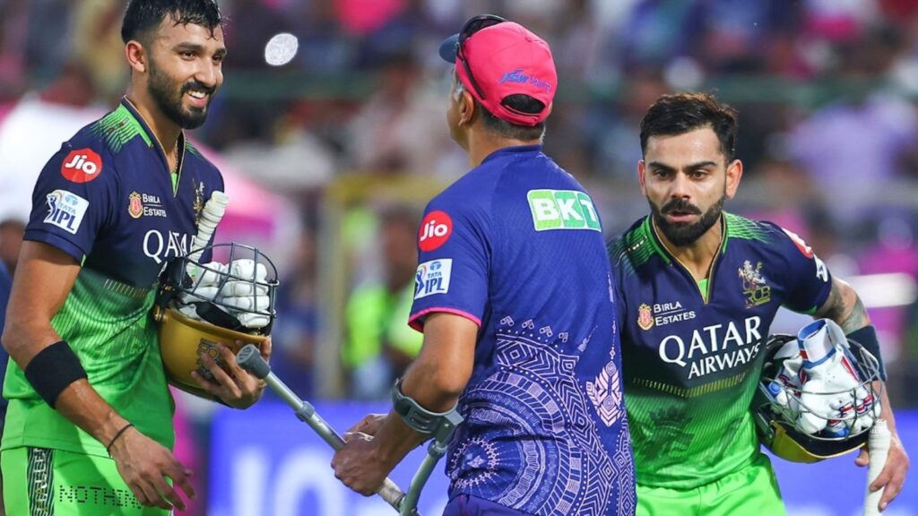 Virat Kohli urges gentleman Rahul Dravid to hold back after crutch-bound RR coach shows graciousness towards RCB players