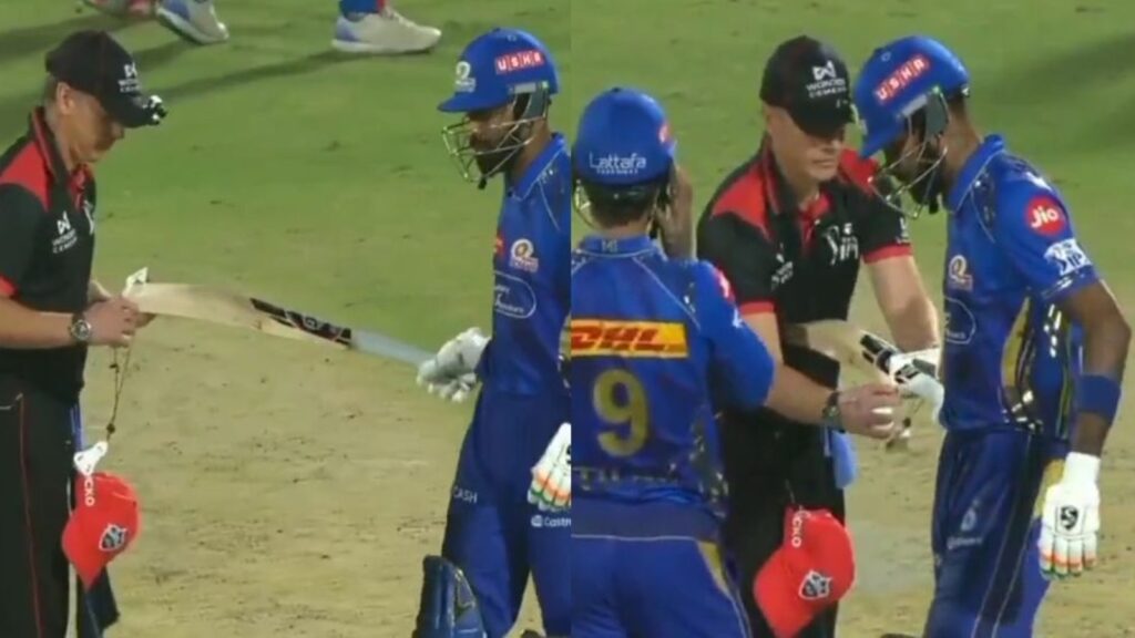 Why did the umpire check Hardik Pandya’s bat during DC vs MI? All-rounder’s willow measured with strange instrument
