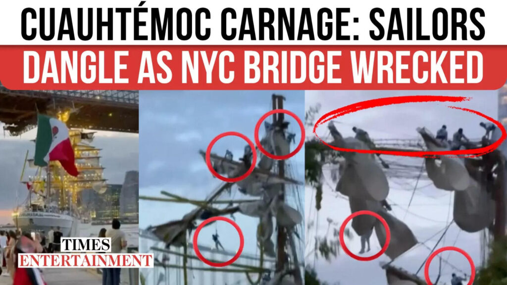 Brooklyn Bridge DISASTER: Mexican Navy Ship Cuauhtémoc Slams NYC Landmark