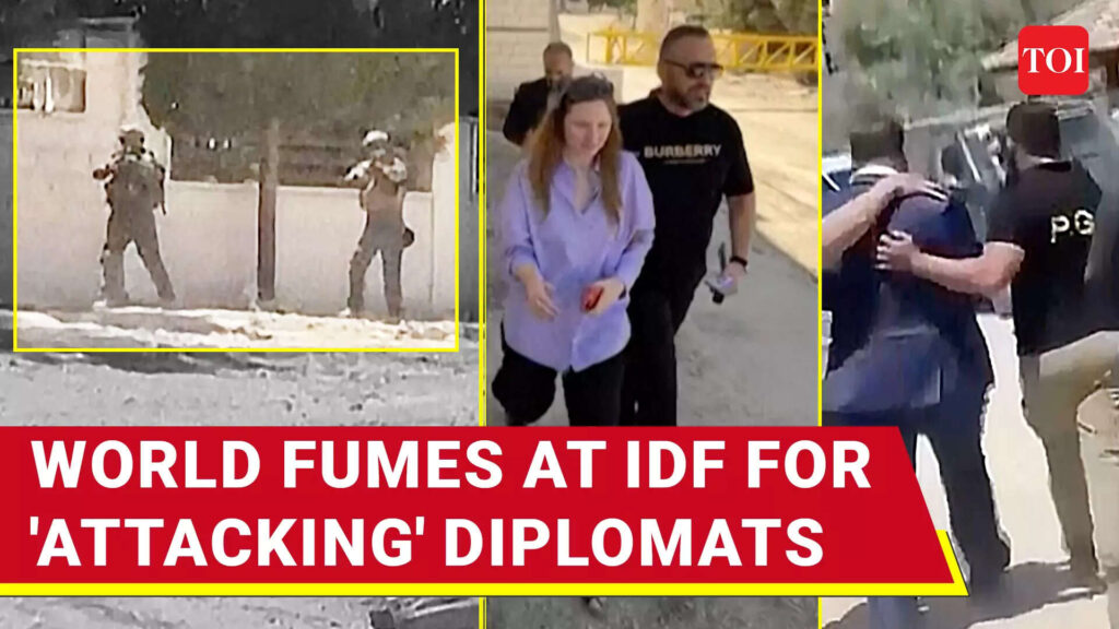 IDF 'Defends' Firing At Diplomats Amid Global Outcry | Dramatic Confrontation Caught On Cam