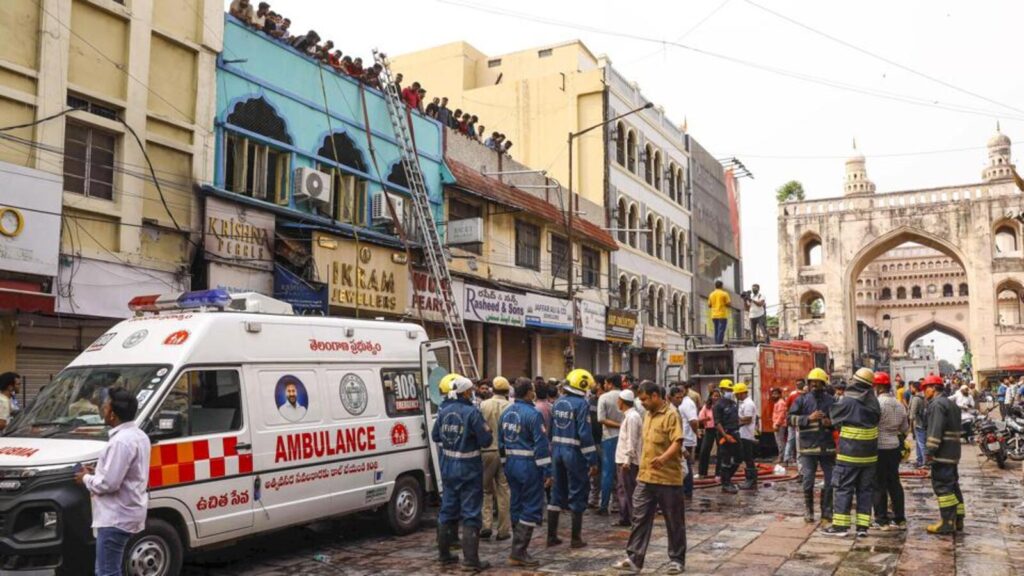 17 killed in Hyderabad fire; narrow lanes and single entry impede rescue | Latest News India