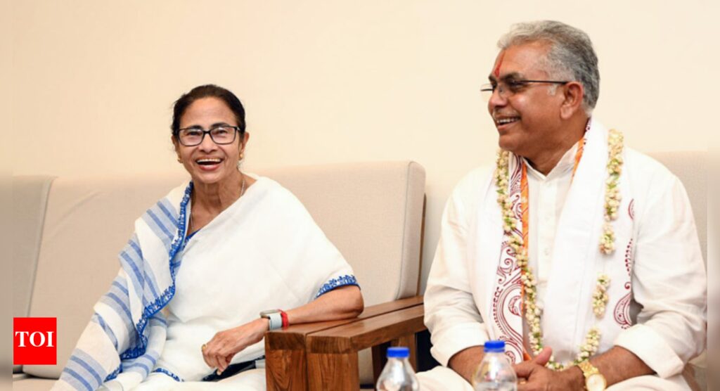 ‘Apparent betrayal’: Turmoil in Bengal BJP as Dilip Ghosh visits Mamata’s temple event | India News