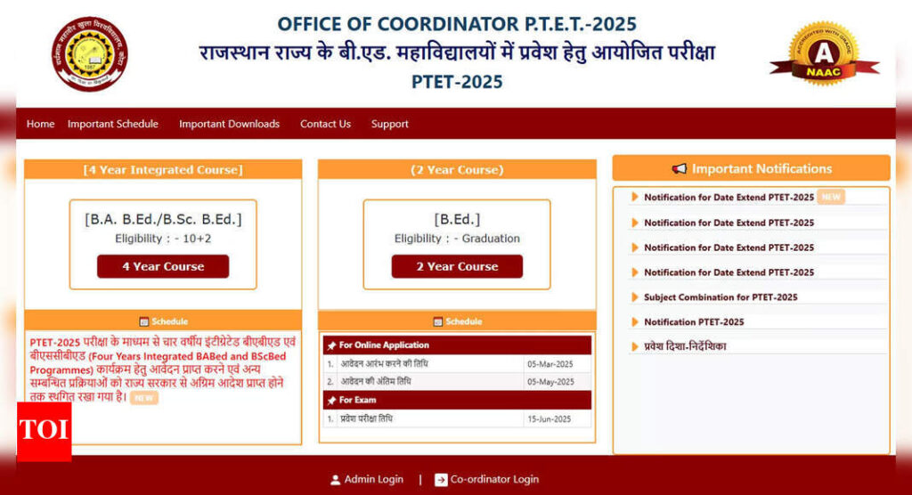 Rajasthan PTET 2025: Registration deadline extended again to May 5, exam on June 15