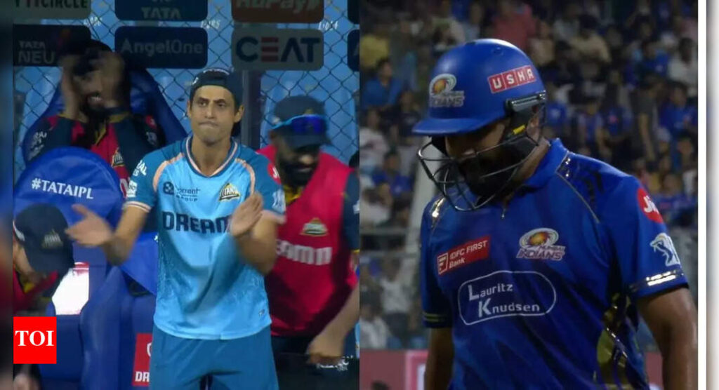 Watch: Ashish Nehra wildly celebrates Rohit Sharma’s dismissal in MI vs GT | Cricket News
