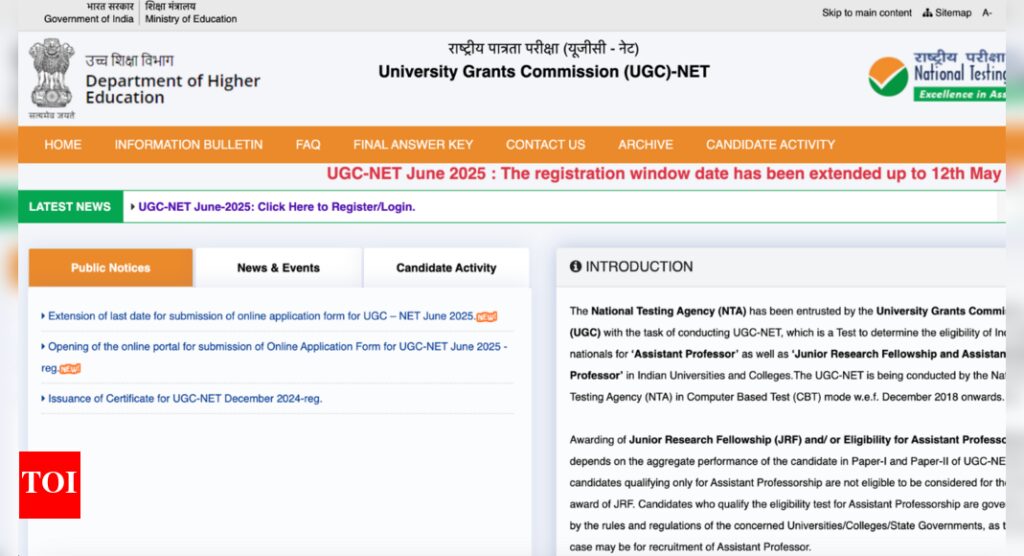 NTA extends application deadline for UGC NET June 2025, issues revised schedule: Check official notification here