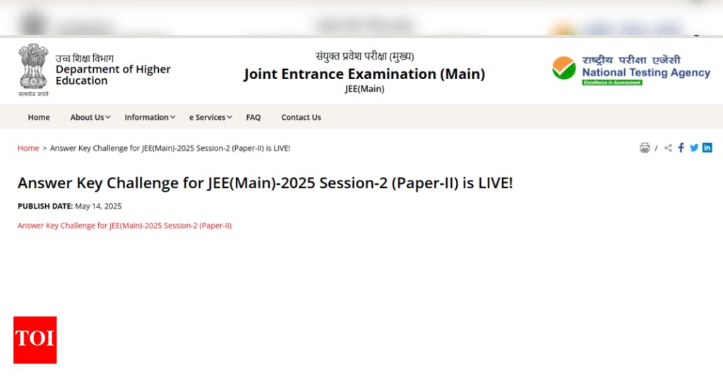 JEE Main 2025 paper 2 answer key objection window closes tomorrow: Check direct link to raise challenges here