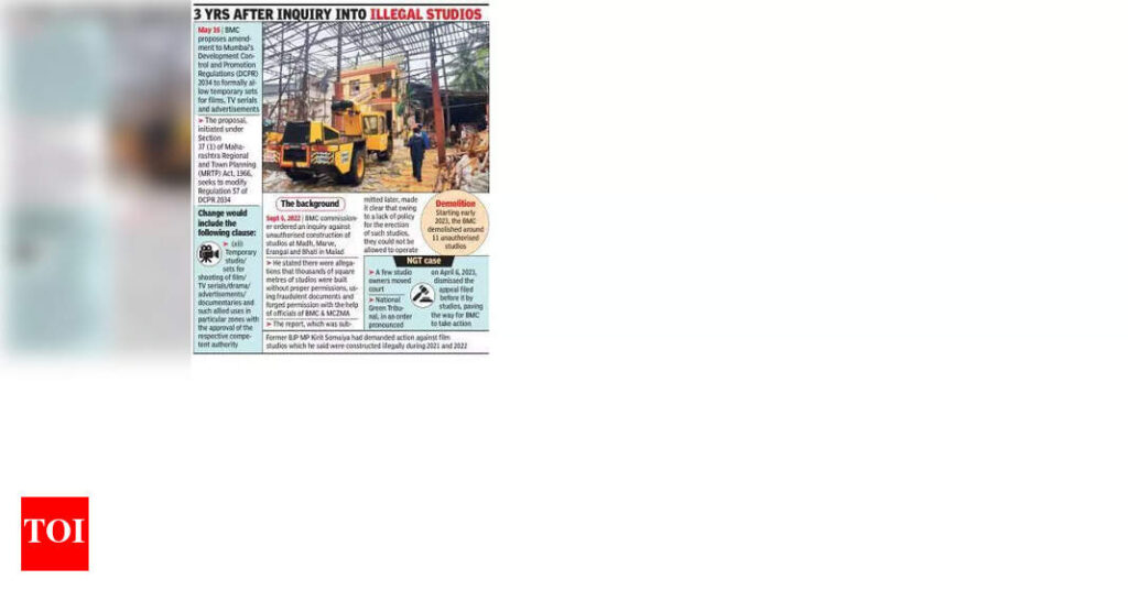 BMC to amend devpt rules to allow temporary film, TV sets | Mumbai News