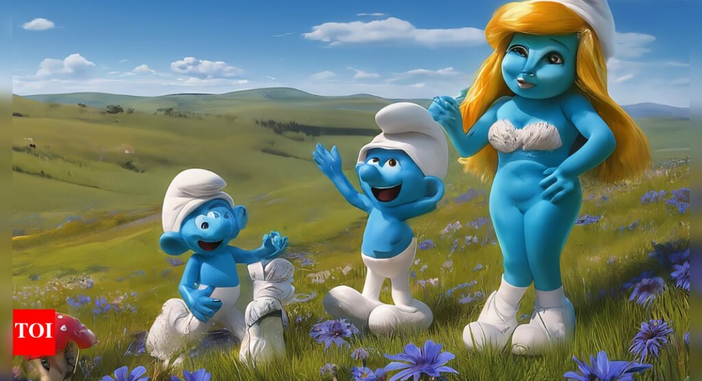 French town breaks smurf number world record