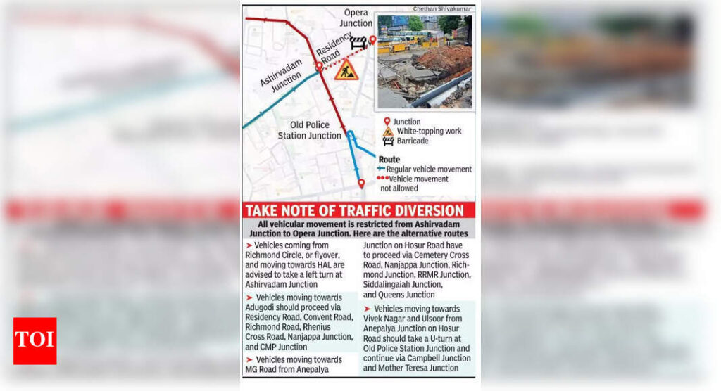Residency Road white-topping will throw Bengaluru’s central business district traffic out of gear | Bengaluru News