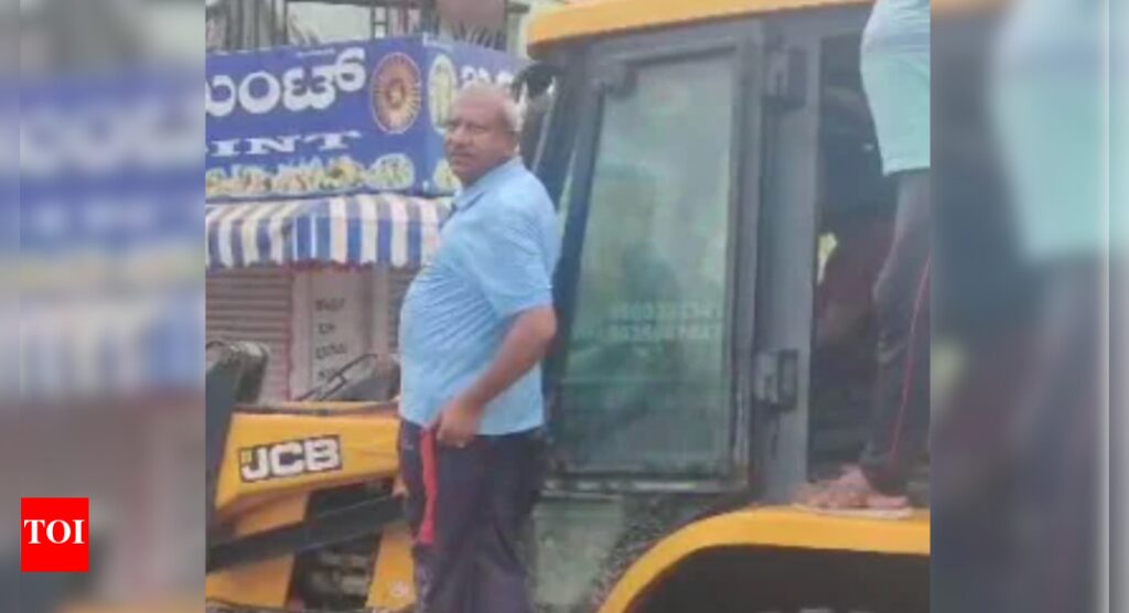 Bengaluru Rains: BJP MLA uses JCB vehicle to navigate flooded streets in Sai Layout | Bengaluru News