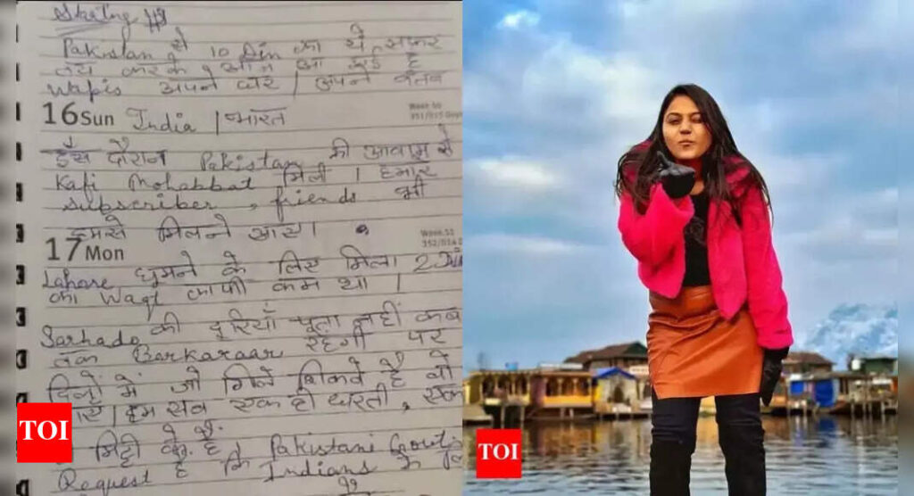 Jyoti Malhotra: ‘Spy’ YouTuber’s Diary Reveals Rosy Picture of Pakistan, ‘Journey Full of Love’ | Chandigarh News