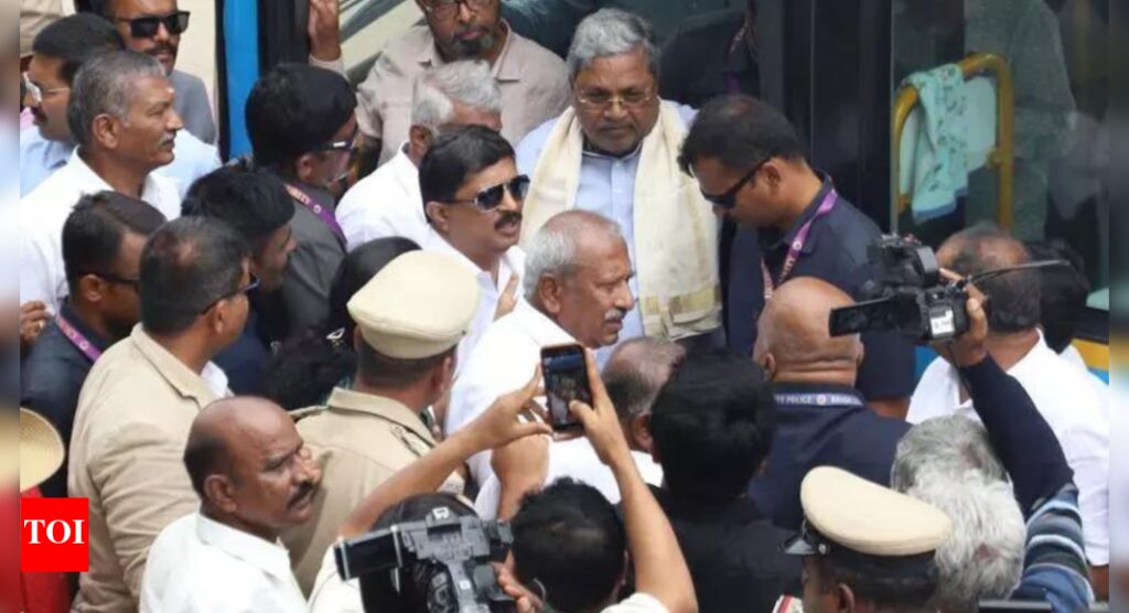 Drain narrows from 50m to 12m: Flood-hit Sai Layout residents confront CM Siddaramaiah, deputy CM Shivakumar in Bengaluru | Bengaluru News