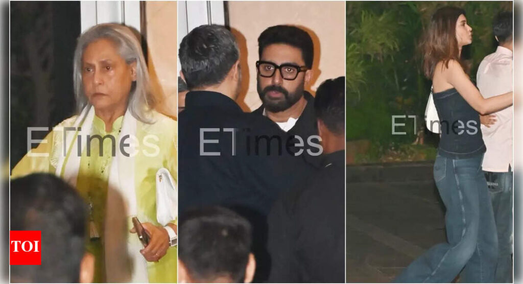 As Aishwarya Rai Bachchan stuns in ivory saree with sindoor at Cannes 2025, Abhishek Bachchan and Jaya Bachchan step out for family dinner | Hindi Movie News