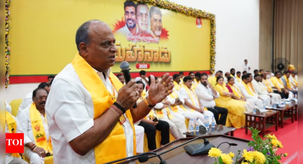 TDP mini Mahanadu urges Andhra Pradesh govt to boost storage for Somasila, Telugu Ganga projects | Vijayawada News