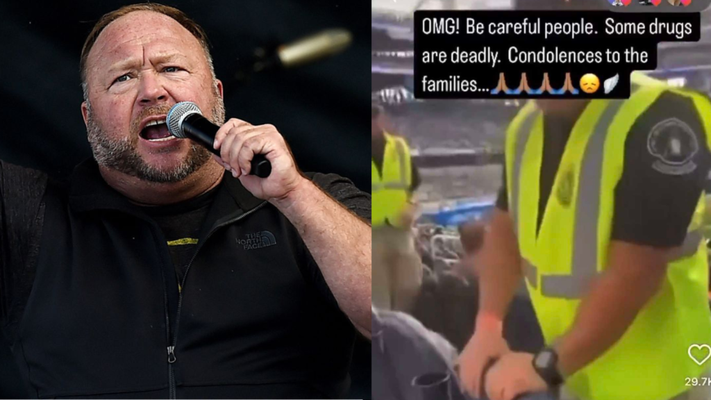 Alex Jones claims couple died of Fentanyl overdose at SoFi Stadium, shares video