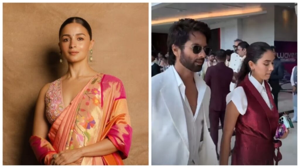 Alia Bhatt’s Maharashtrian look in peach saree to Shahid and Mira twinning in white: WAVES 2025 day 1 best looks | Fashion Trends