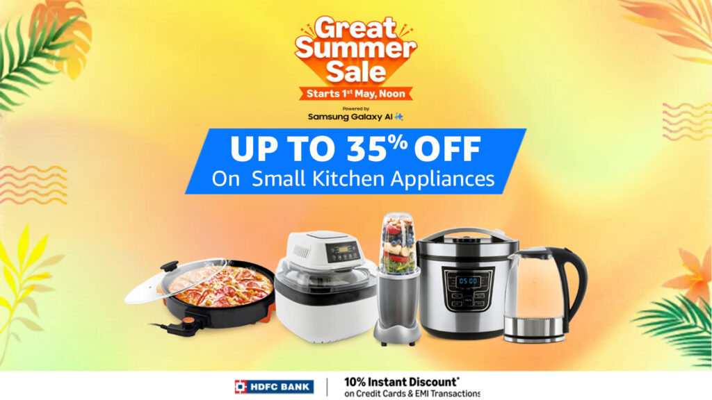 Amazon Great Summer Sale ends soon! Grab mixer grinders, juicers, air fryers, irons and more at min 40% off