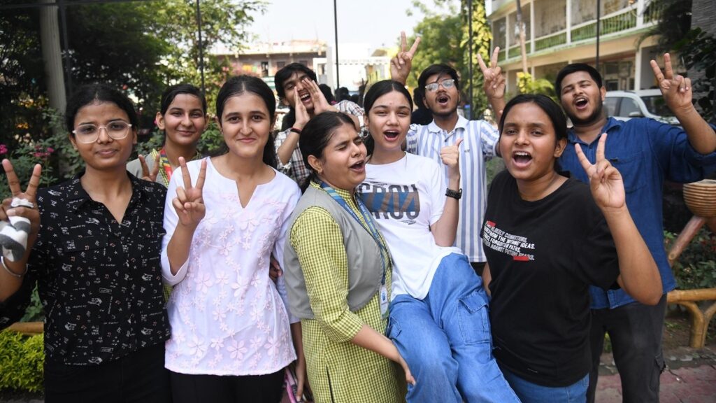 CBSE board results 2025 in pics, students of Class 12 celebrate after declaration of result