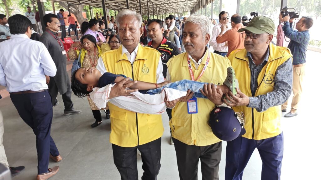 Civil defence volunteers rehearse mock drill exercise in Lucknow’s Police Lines