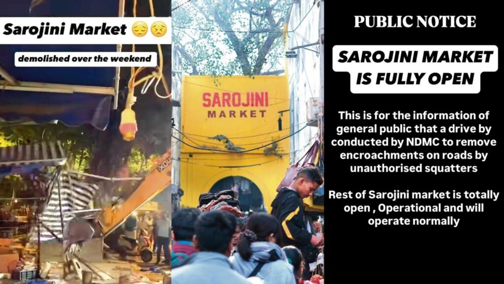 Fact check: Delhi’s Sarojini Market is open! Not being demolished as per viral Insta reel that has left shoppers anxious