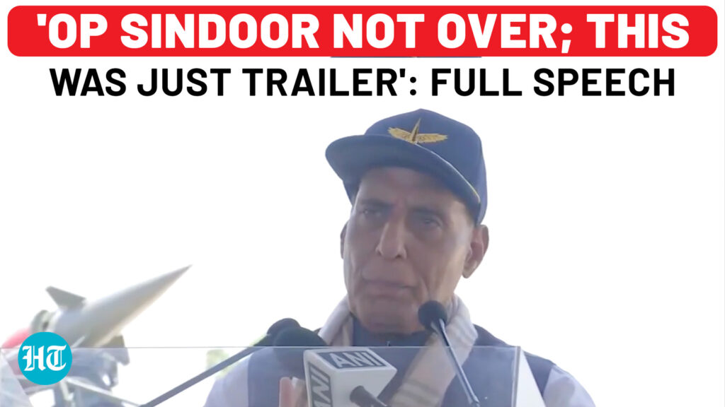 Full speech: Rajnath says Op Sindoor not over yet, targets Pakistan’s IMF cash after nuclear warning