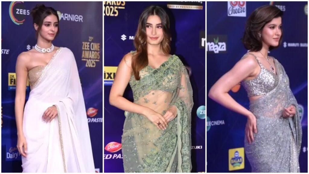 GenZ stars Ananya Panday, Rasha Thadani, Shanaya Kapoor rock sarees for awards night; internet chooses a clear winner | Fashion Trends