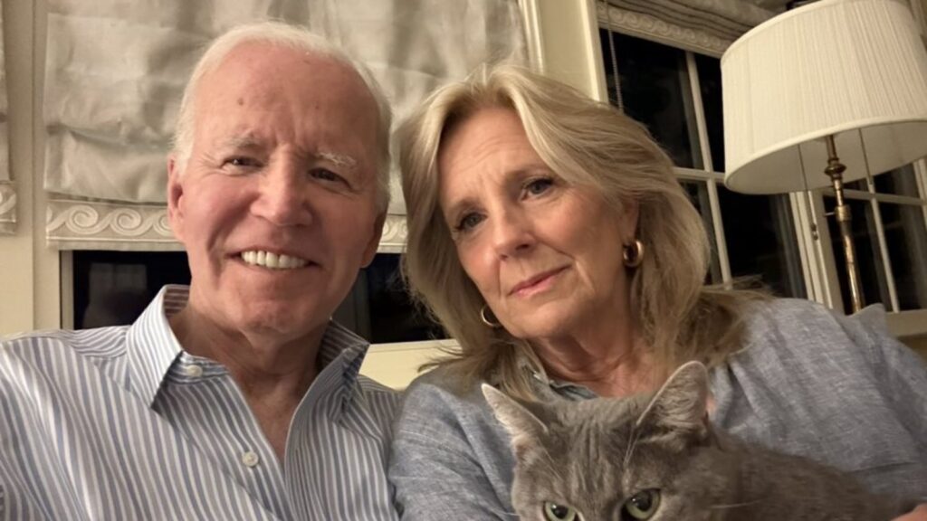 Joe Biden shares smiling selfie with Jill and their cat in first post since cancer diagnosis