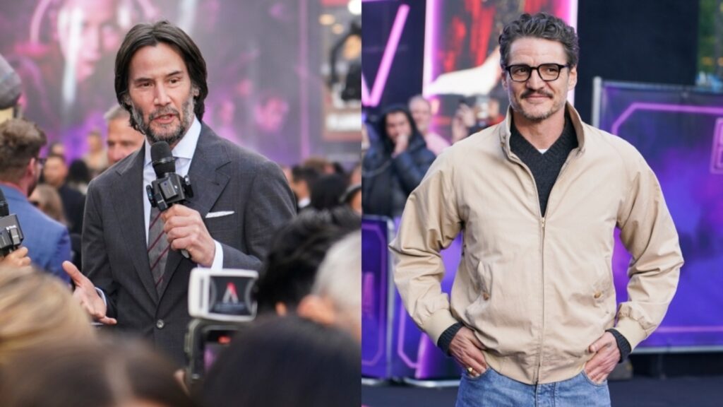 Keanu Reeves has a hilarious reaction to Pedro Pascal casually strolling in for Ballerina premiere. Watch | Hollywood