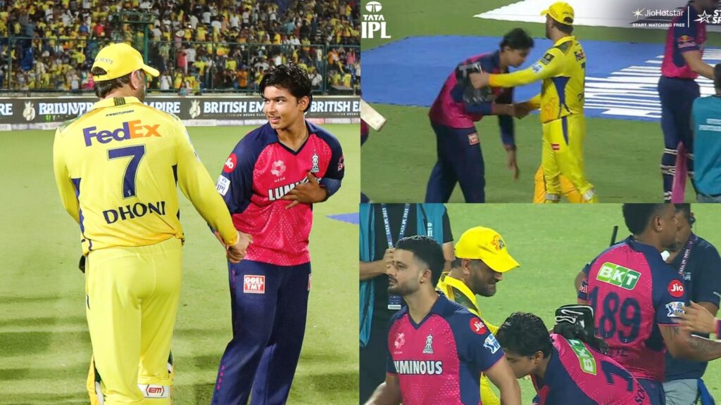 Netizens hail Vaibhav Suryavanshi touching MS Dhoni’s feet, after the RR vs CSK clash, as the ‘best moment of this IPL’