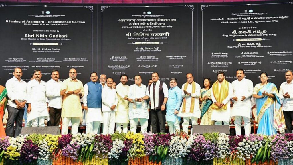 Nitin Gadkari lays foundation of NH projects in Telangana | Latest News India