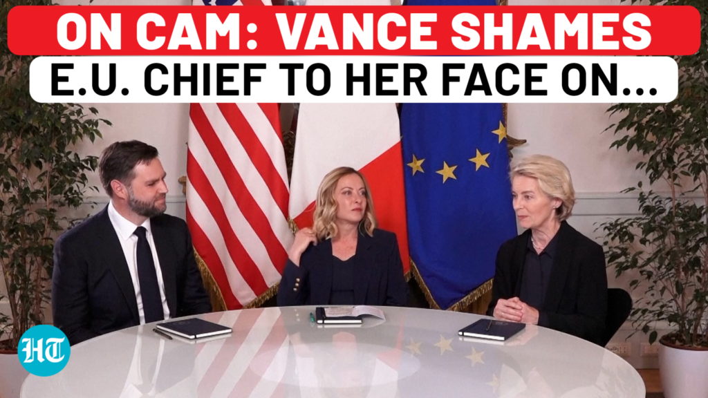 On cam: JD Vance shames EU chief to her face for backstabbing USA on…| Trump| Von Der Leyen| Trade