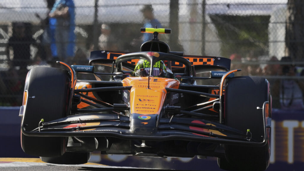 Photos show F1 Emilia Romagna Grand Prix qualifying as Lando Norris leads Oscar Piastri